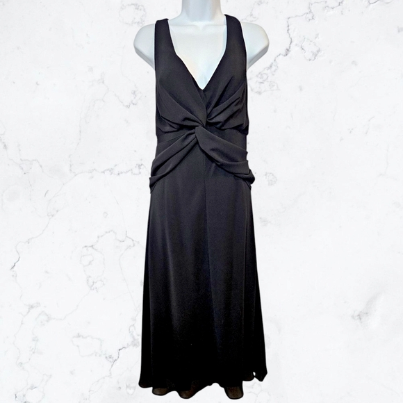 Citi Clothing Dresses & Skirts - Citi Clothing Black Twist Front Sleeveless Formal Cocktail Midi Dress